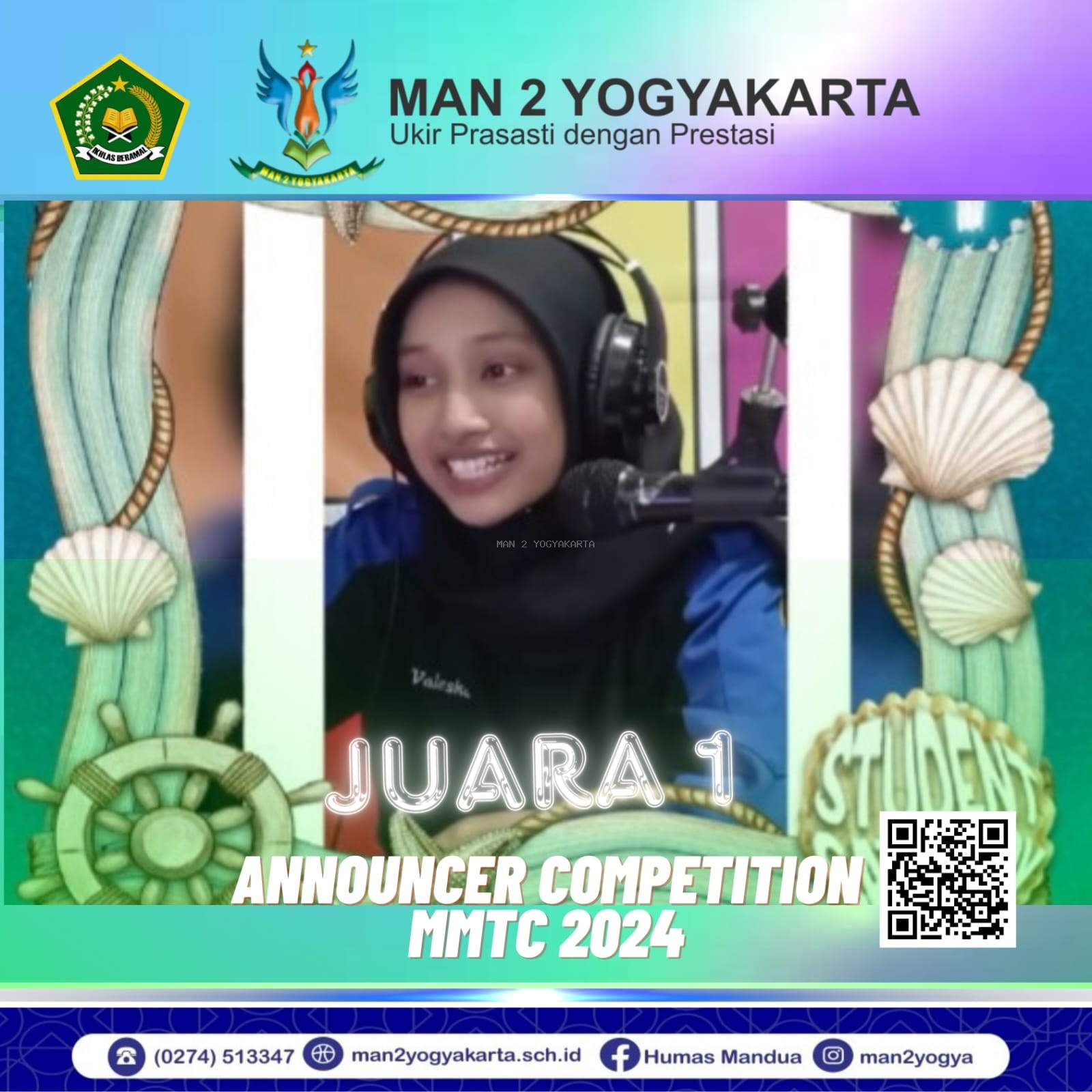 Valeska Raya Puruhita, Siswa Broadcasting dan Film MAN 2 Yogyakarta Sabet Juara 1 Nasional, Announcer Competition MMTC 2024