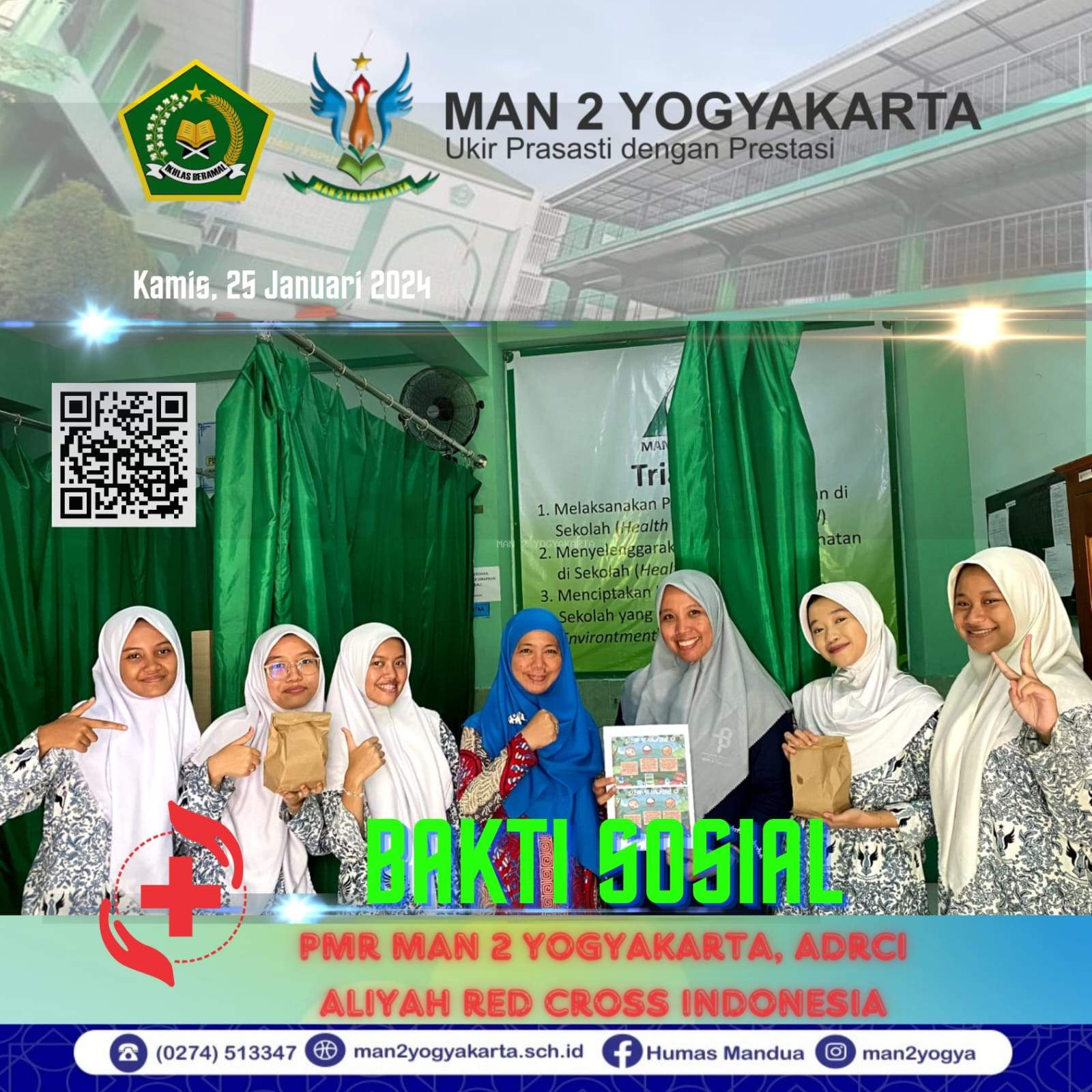 Baksos PMR MAN 2 Yogyakarta, ADRCI Aliyah Red Cross Indonesi