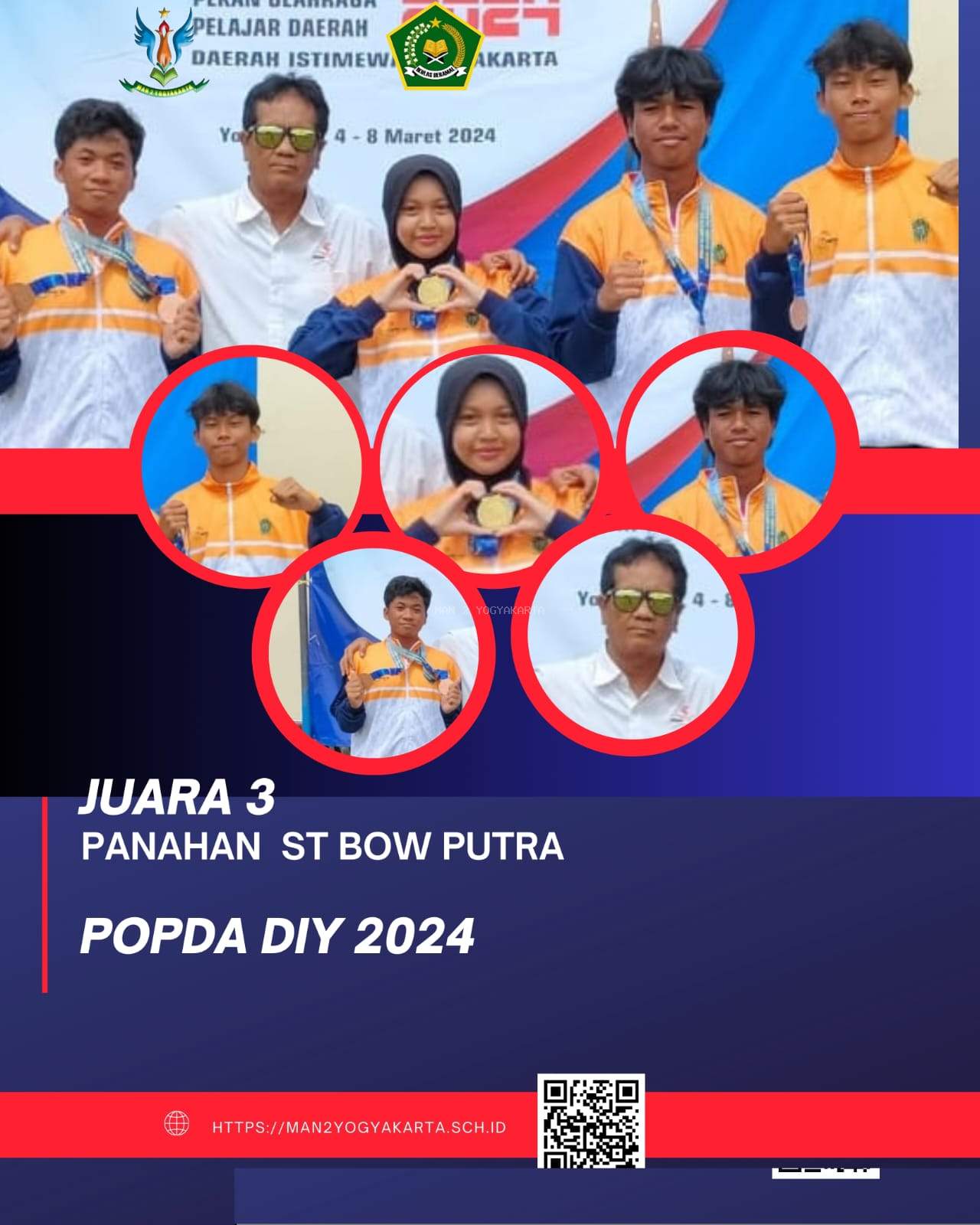 Naufal, Berlian, dan Rafif Raih Juara 3 Panahan St Bow Putra, POPDA DIY 2024