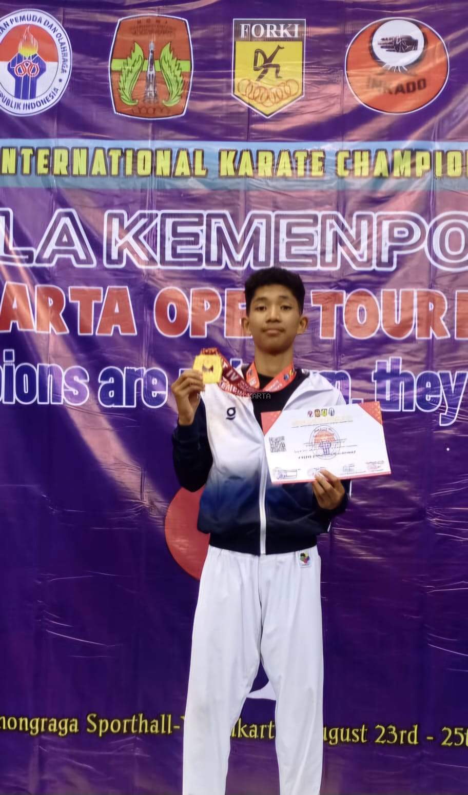 Ajang International Karate Championship Turnamen IV Kemenpora RI Cup, Siswa MAN 2 Yogyakarta Sabet Medali Emas