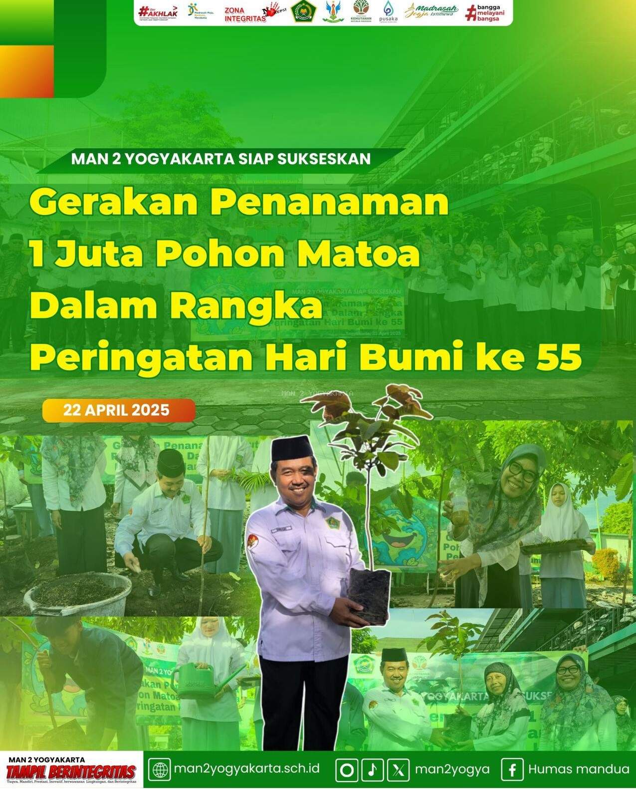 Peringati Hari Bumi ke-55, MAN 2 Yogyakarta Berkomitmen Dukung Gerakan Menanam Satu Juta Pohon Matoa