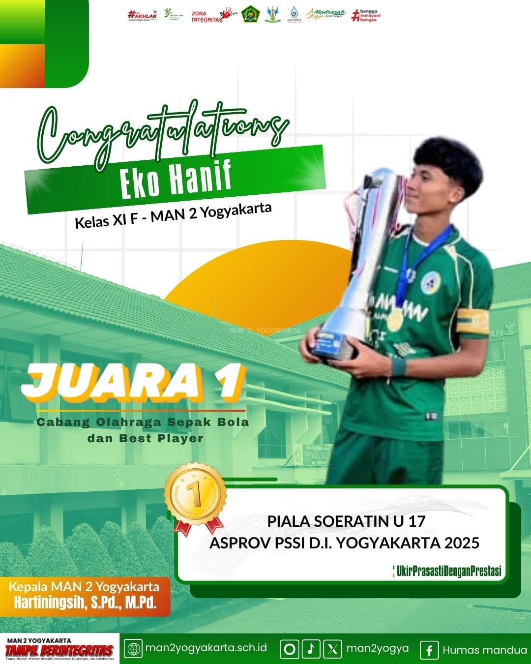 Eko Hanif, Siswa MAN 2 Yogyakarta yang Siap Berlaga di Piala Soeratin U-17 Nasional   