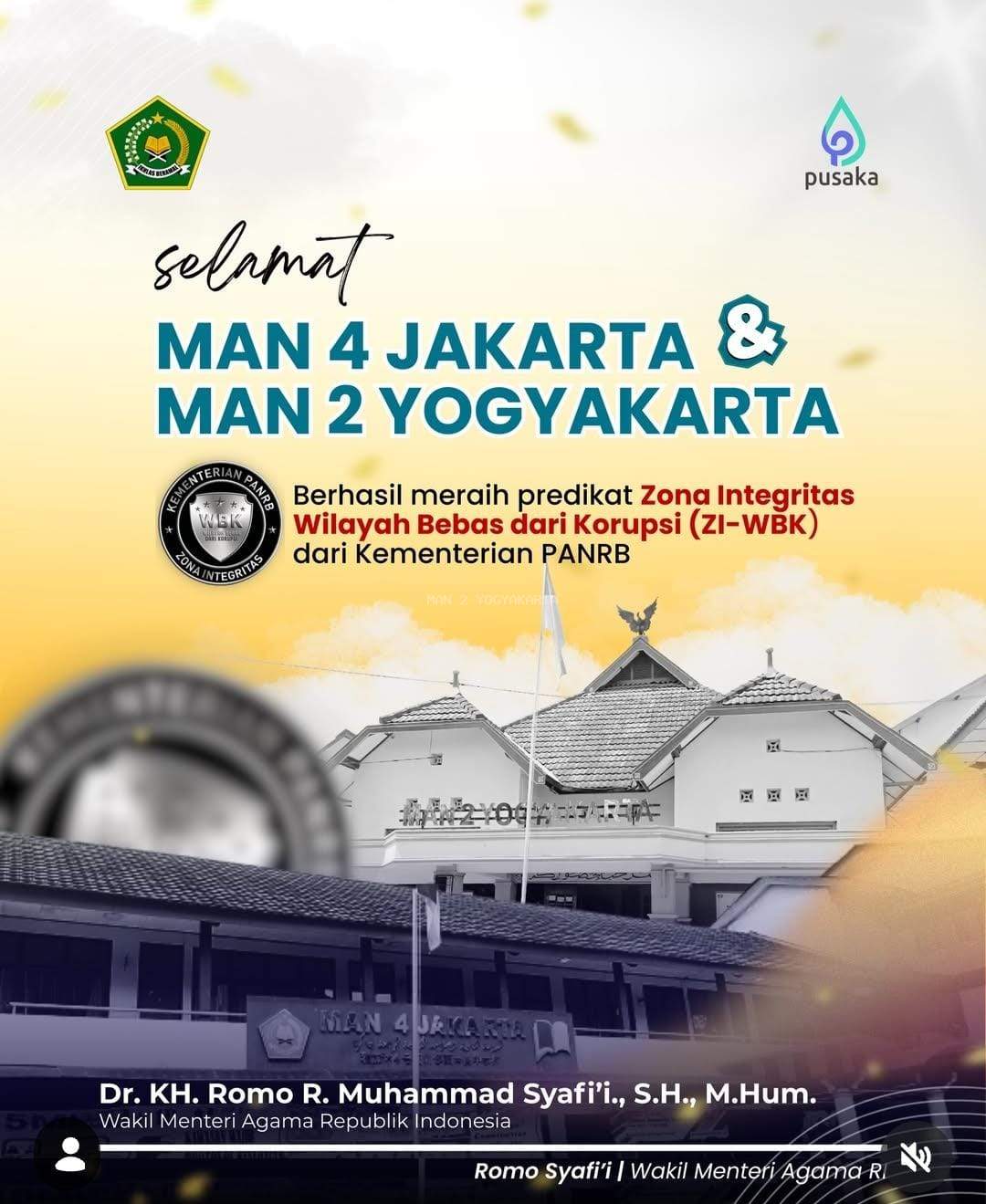 A Wave of Congratulations Follows MAN 2 Yogyakarta’s WBK Recognition from the Ministry of Administrative and Bureaucratic Reform