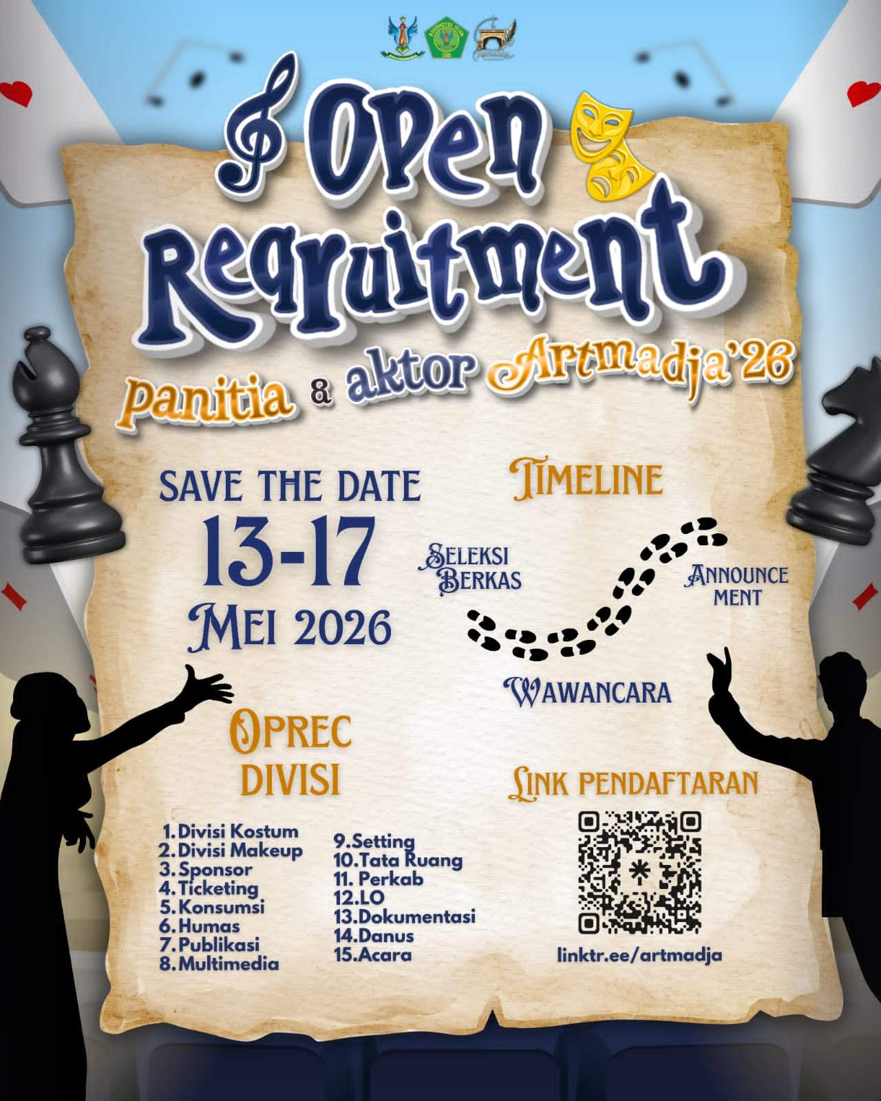 OSIS MAN 2 Yogyakarta Open Recruitment, Pemain dan Tim Produksi Pada Pementasan ARTMADJA 2026