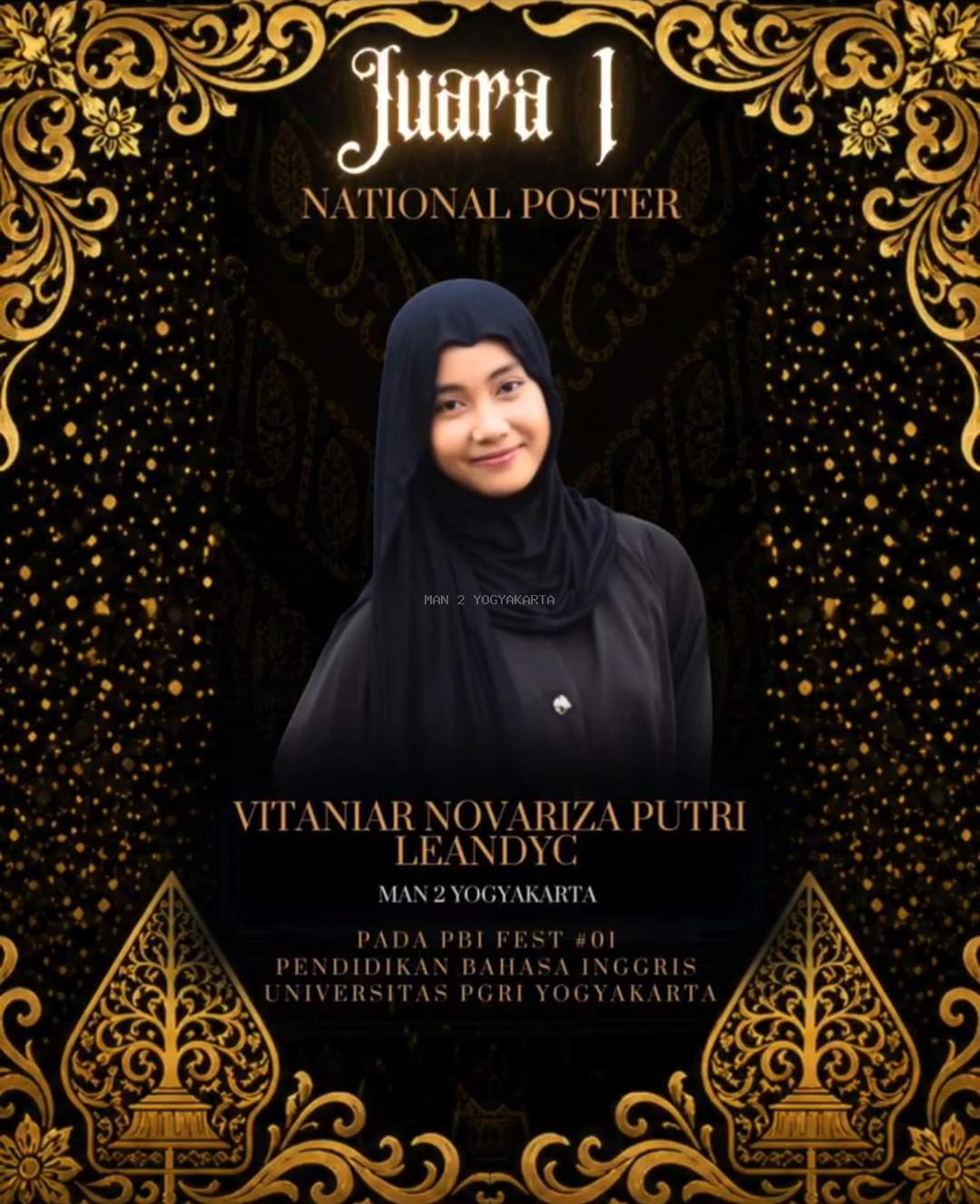 Hobi Berbuah Prestasi: Vitaniar Novariza Putri Leandyc, Murid MAN 2 Yogyakarta Raih Juara Poster Digital Nasional