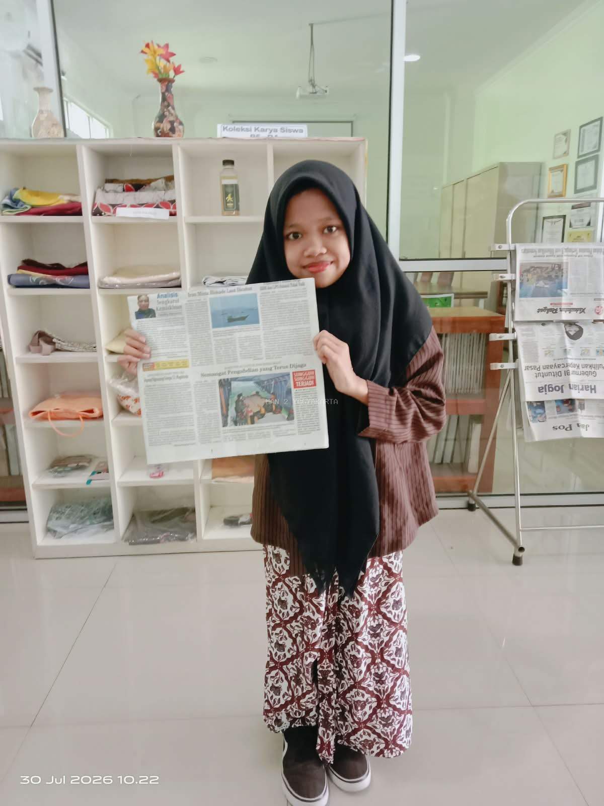 Hasna Salwa Sabila Siswa MAN 2 Yogyakarta Tembus Rubrik SST Kedaulatan Rakyat Berkat Semangat Literasi