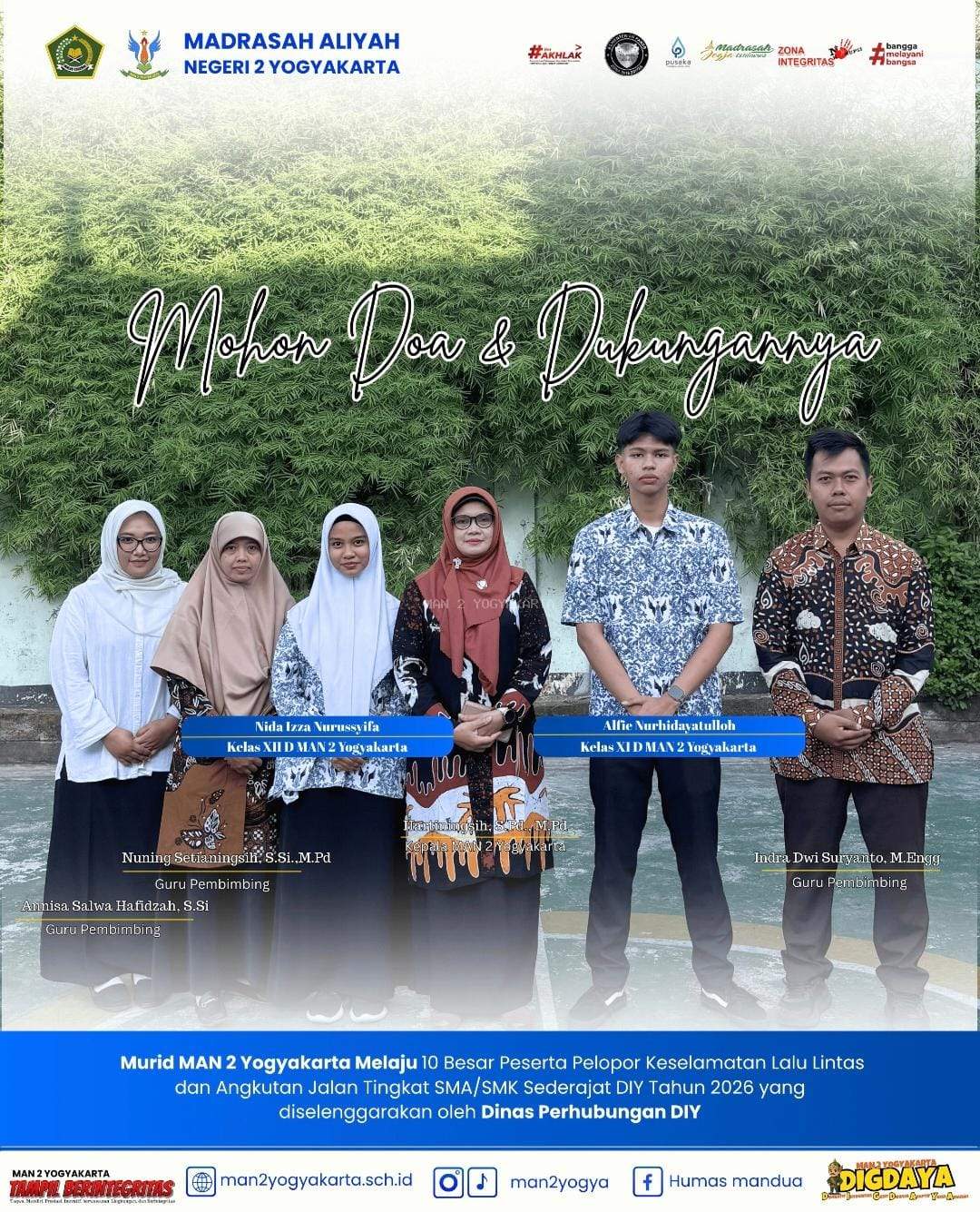Jejak Aman Menuju Negeri: Dua Pelajar MAN 2 Yogyakarta Ukir Langkah di 10 Besar Pelopor Keselamatan Lalu Lintas DIY 2026
