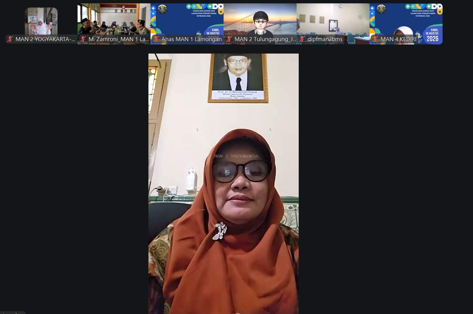 Kepala MAN 2 Yogyakarta Buka Rakornas EXSTRANAS 2026 Secara Daring
