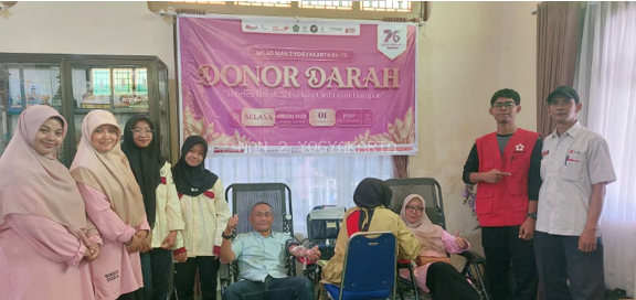 Sejuta Harapan: Milad ke-76 MAN 2 Yogyakarta Dirayakan dengan Aksi Kemanusiaan ”Donor Darah”